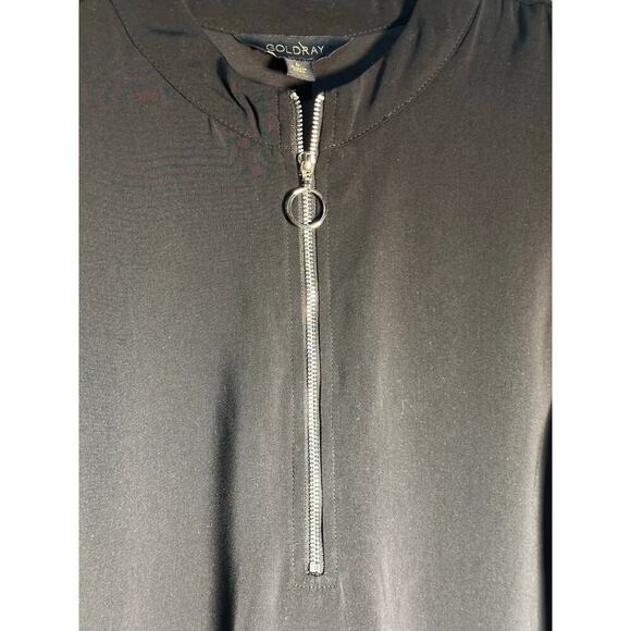 Goldray Women's Black Front Zip Sleeveless Mini Dress Size Large - Picture 3 of 7